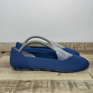Rothy's The Daily Slip On Casual Loafer Shoes Women's 11 Blue Knit Comfort EUC